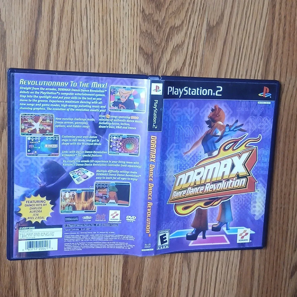 Konami DDRMAX Dance Dance Revolution PS2 OS Blue Case‎ Manual No Disc